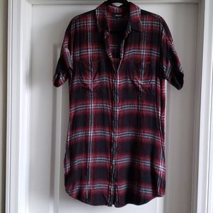 Madewell Flannel Button Down Shirt Dress